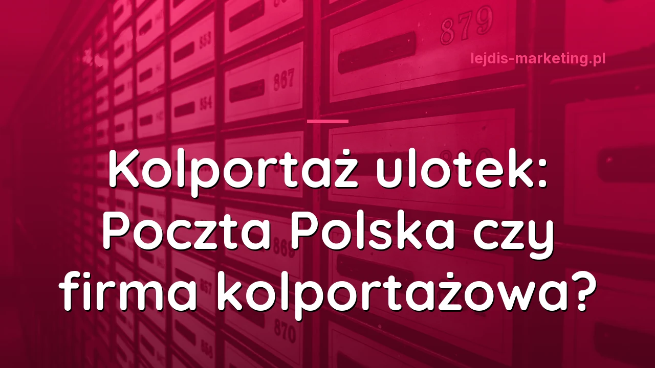 Kolportaż ulotek: Poczta Polska czy firma kolportażowa?