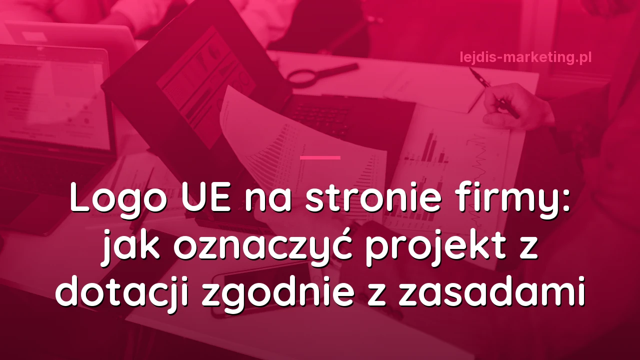 Logo UE na stronie firmy: jak oznaczyć projekt z dotacji zgodnie z zasadami