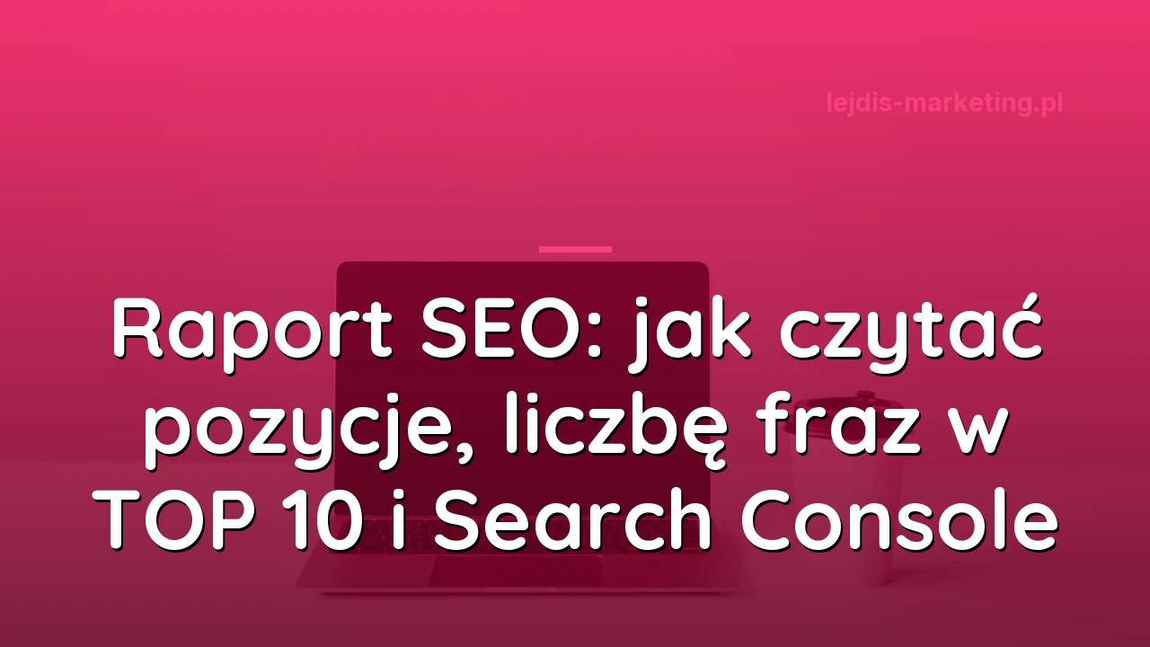 Raport SEO: jak czytać pozycje, liczbę fraz w TOP 10 i Search Console